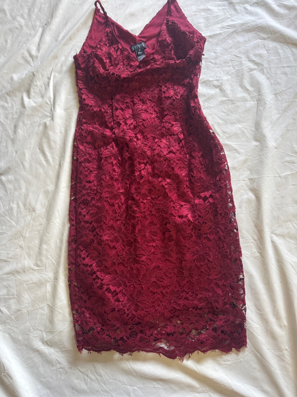 Sleeveless Burgundy Lace Midi Dress